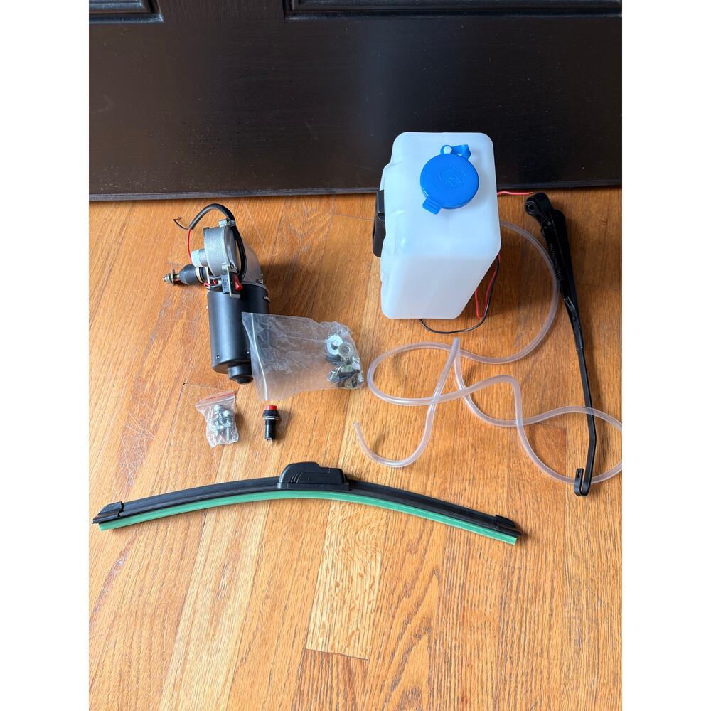 Electric 12v razor windshield wiper washer kit never used